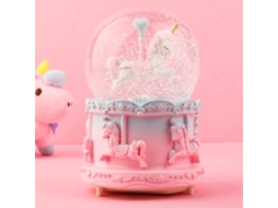 Globo de Neve Musical Carrossel Unicórnio 10 cm com Música AQUAFORGE (caixa música para presente)