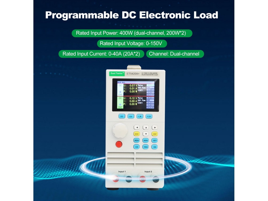 Carga Eléctrica Dc Programável Dual 40a 400w