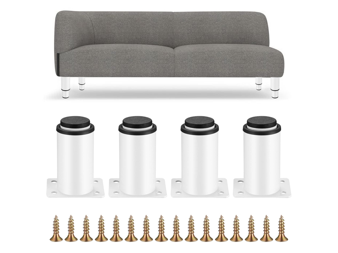 4 Pés De Móveis Ajustáveis Em Metal Branco,altura Regulável 0 40 Mm,suporte Para Cozinha,armários,cama E Mesa Btforus