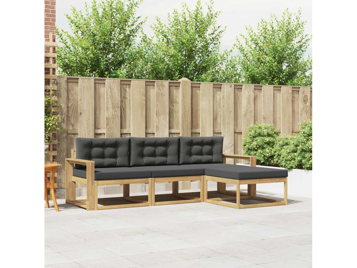 Vidaxl Conjunto De Sofás Para Exterior 4 Unid. Branco E Antracite