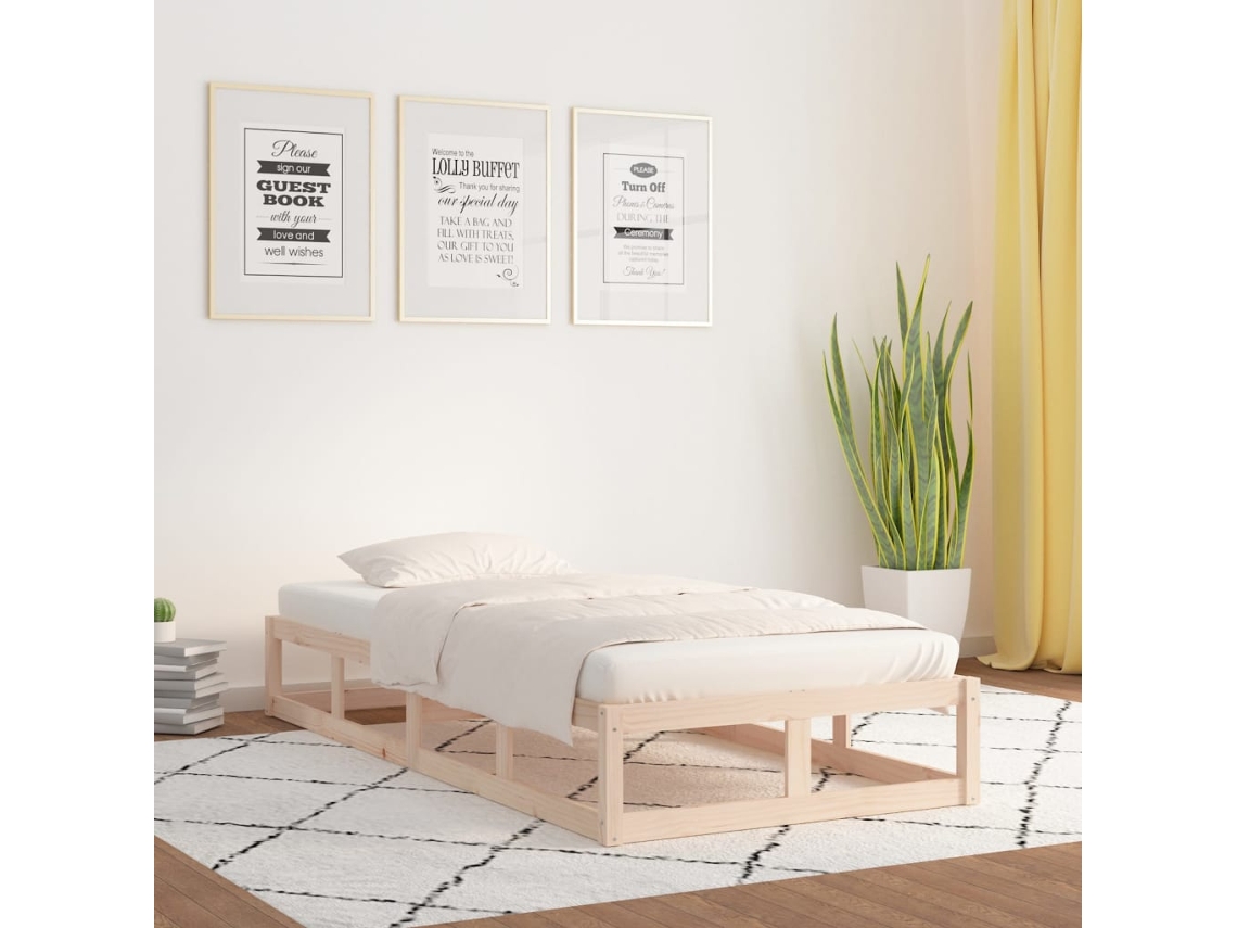 Estrutura De Cama 90x200 Cm Madeira Maciça