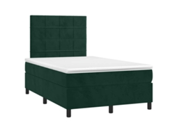 Cama Boxspring com Colchão 120x190 cm Veludo Verde Escuro MAISON EXCLUSIVE