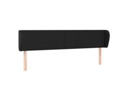 Cabeceira de Cama com Abas de Couro Artif. 183x23x78/88cm Preto MAISON EXCLUSIVE