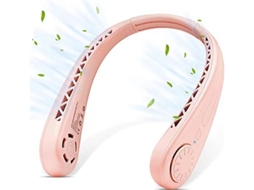 Ventilador De Pescoço Portátil Recarregável, Ventilador De 3 Velocidades Mãos Livres Sem Lâmina, Rosa Yizhood