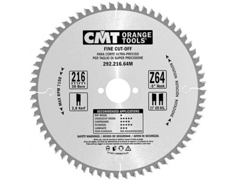 Disco para Serra Circular CMT ORANGE TOOLS  Ø160 Z=40 - 292.160.40H