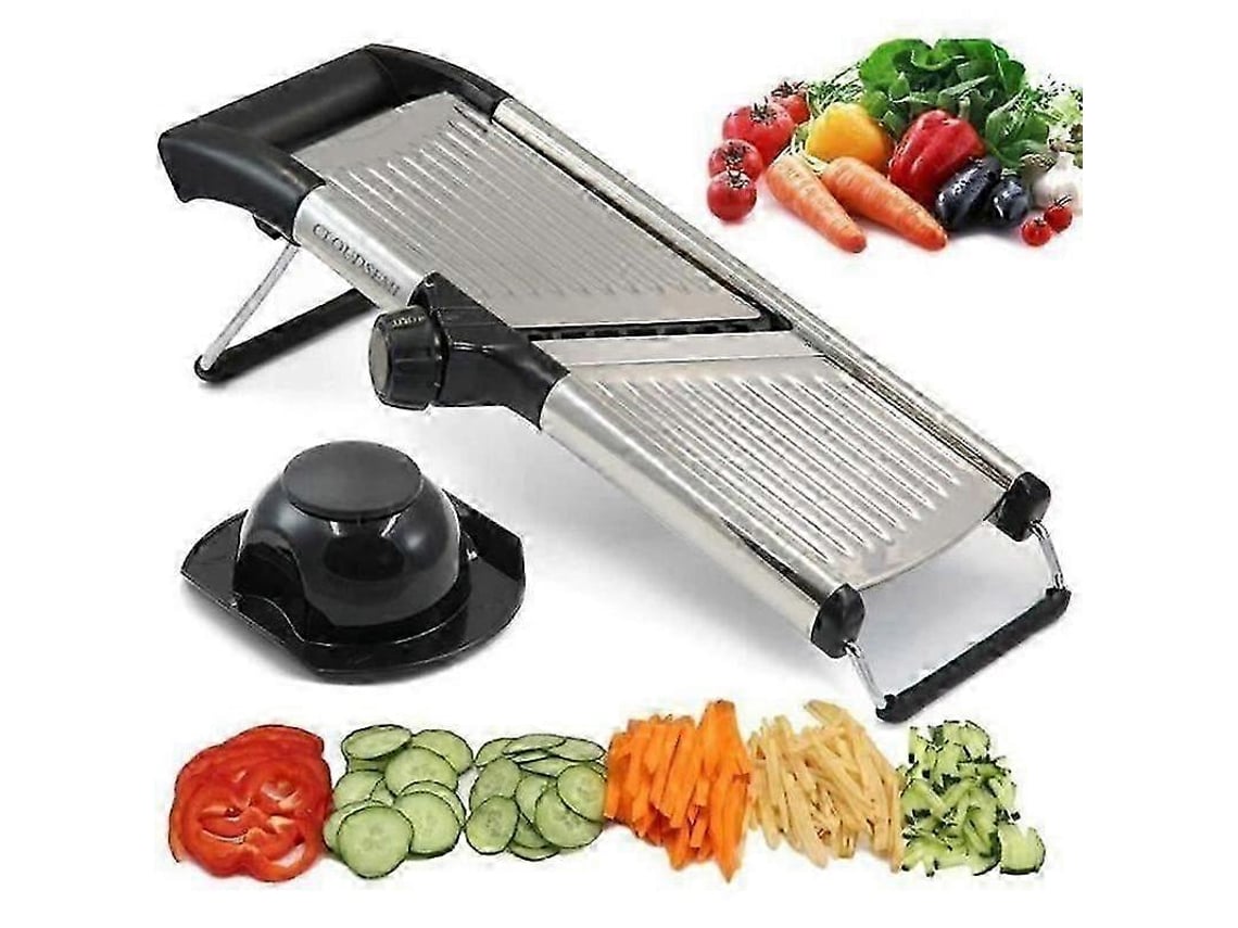 Mandoline De Cozinha Profissional Mandoline De Vegetais Multifuncional Ajustável Em Aço Inoxidável Com Base Antiderrapante Everley891