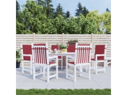 Vidaxl Almofadões Lombares Cadeiras Jardim 6pcs Oxford Vermelho Tinto