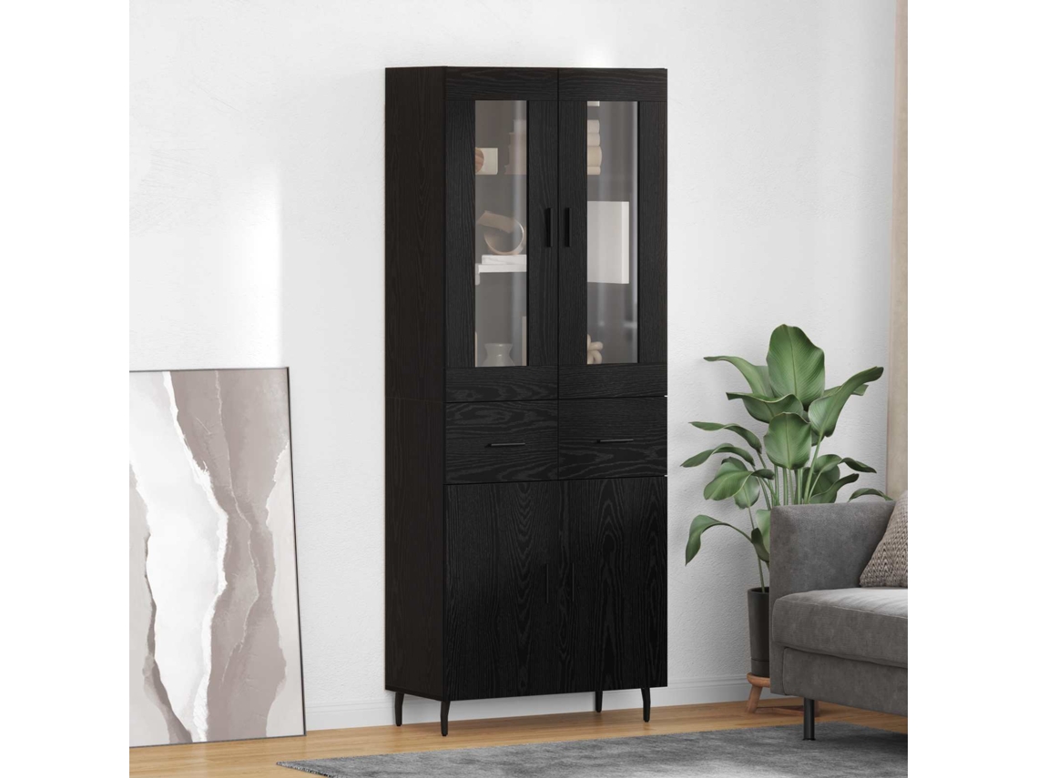 Vidaxl Buffê 2 Unid. Carvalho Preto 69,5 X 34 X 180 Cm