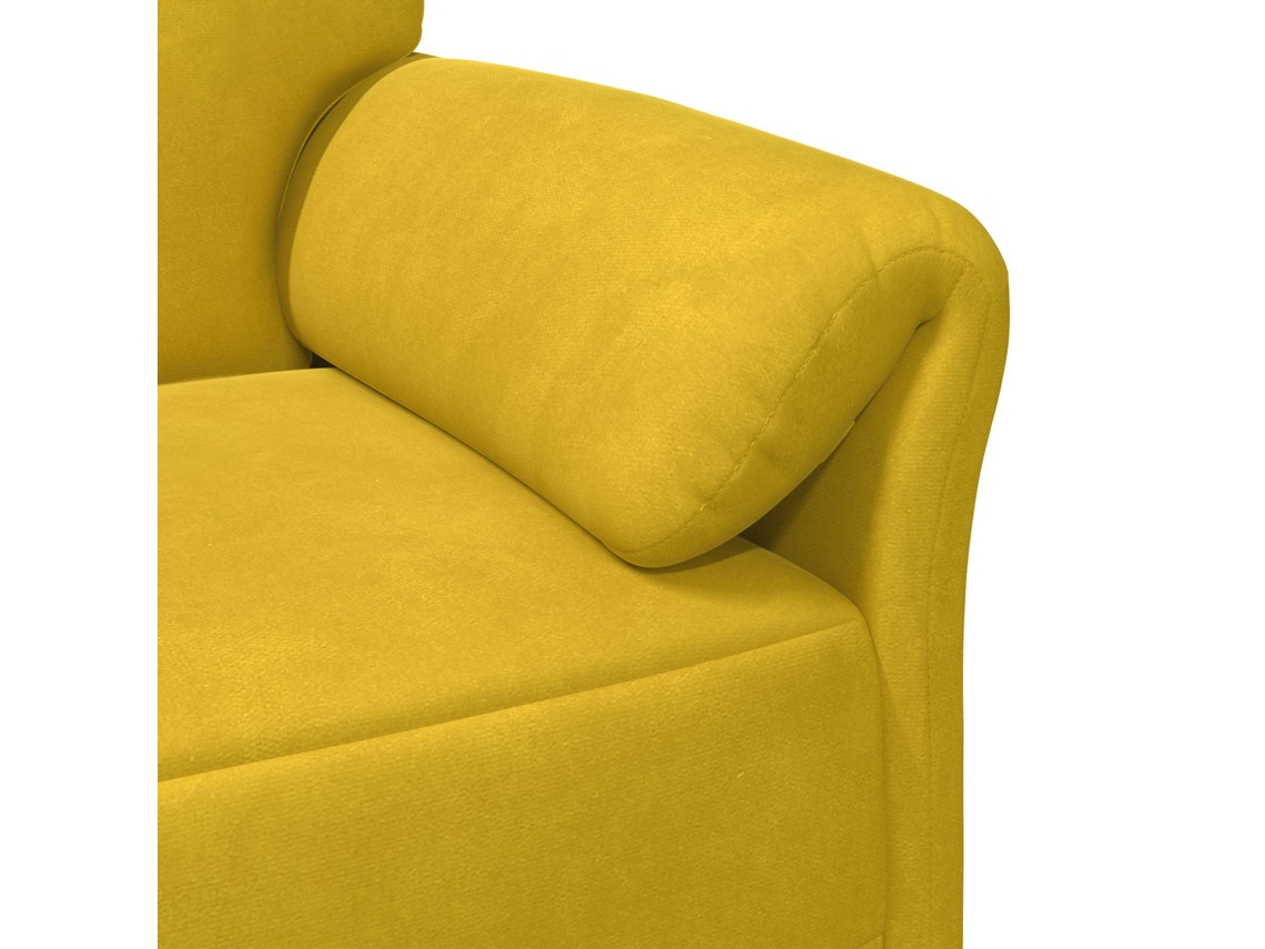 Sofá de 1 Lugar Amarelo 88 X 83 X 95 Cm Veludo SYFAX
