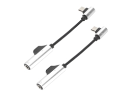2pcs adaptador de fone de ouvido Type C para 3,5mm com porta de carregamento, design 2 em 1 prata