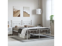 Estrutura De Cama Com Cabeceira E Pés 150x200 Cm Metal Branco