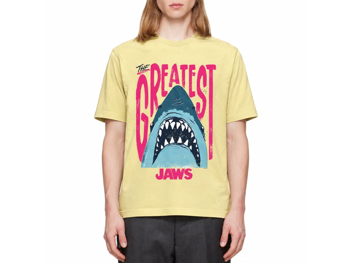 Rockinstone Jaws Movie The Greatest Heather Yellow Adult T-shirt Size:s