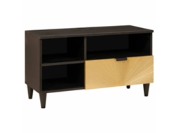 Vidaxl Gabinete Para Tv Preto E Ouro 80 X 33 X 46 Cm