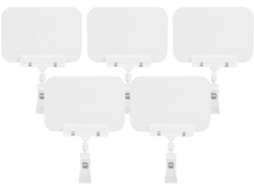 Conjunto De 5 Mini Placas Frutas Em Lousa Com Clipe Giratório Reutilizável, Em Plástico Branco, Para Exibição Em