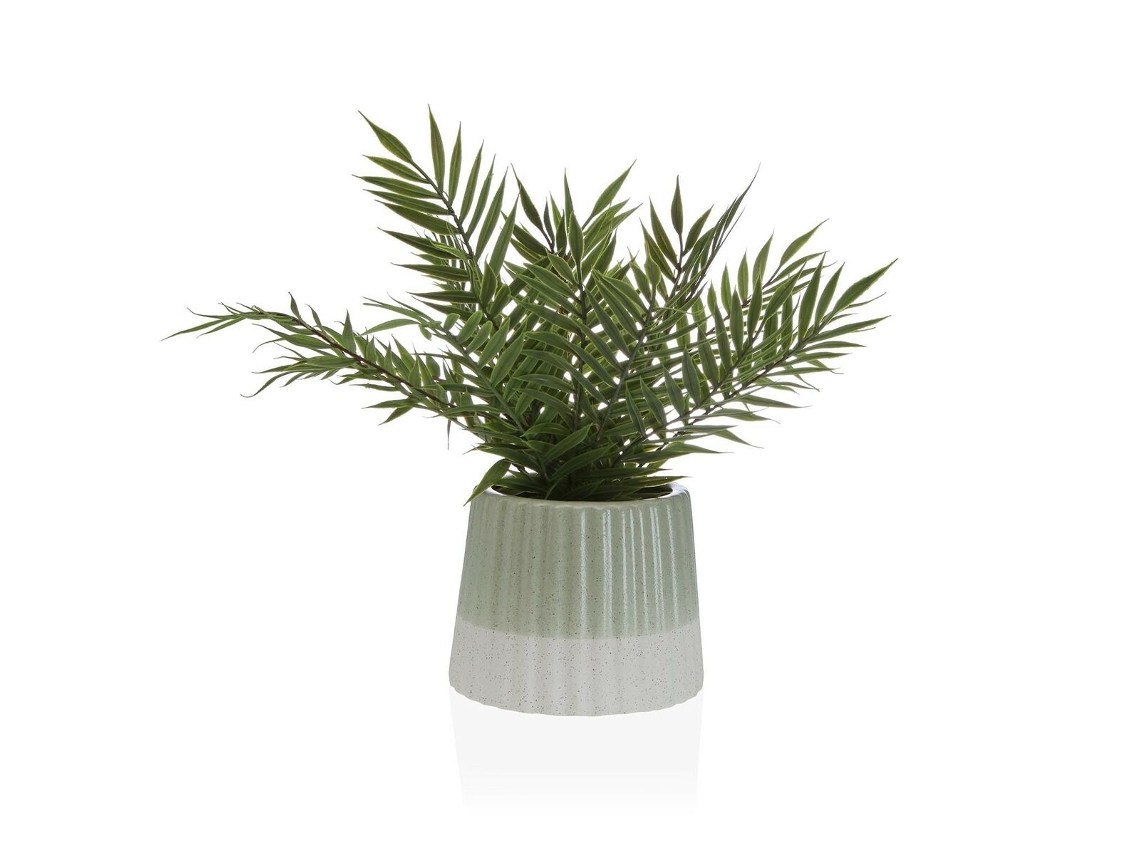 Planta Decorativa VERSA Metal Cerâmica Poliestireno Plástico 38x38x32 cm