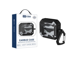 Capa Protetora Halinuia Camuflada Modelo Bg3 (compatível Galaxy Buds3/3 Pro/3 Fe, Trava E Mosquetão)