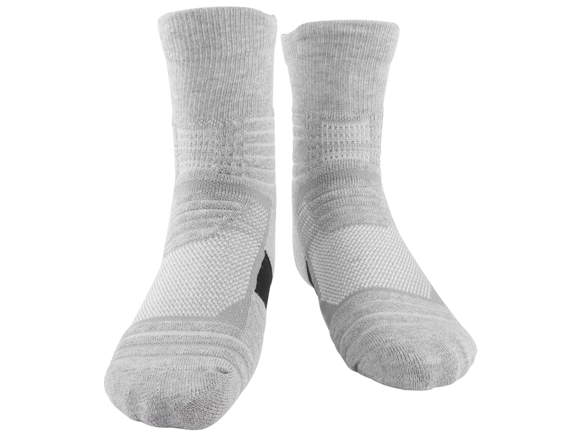 Meias Esportivas De Basquete Para Homem Com Absorção De Suor E Calor, Meias De Canela Grossas Em Cinza E Preto