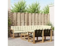 Vidaxl Conjunto De Sofás Para Exterior 9 Unid. Branco E Creme
