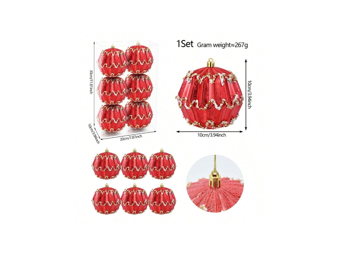 Conjunto Criativo De Bola De Natal, Bola De Natal Vermelha 01 Igvtrade