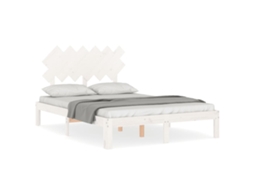 Cama Sem Colchão 120x200 cm Madeira de Pinho Maciça Branco MAISON EXCLUSIVE