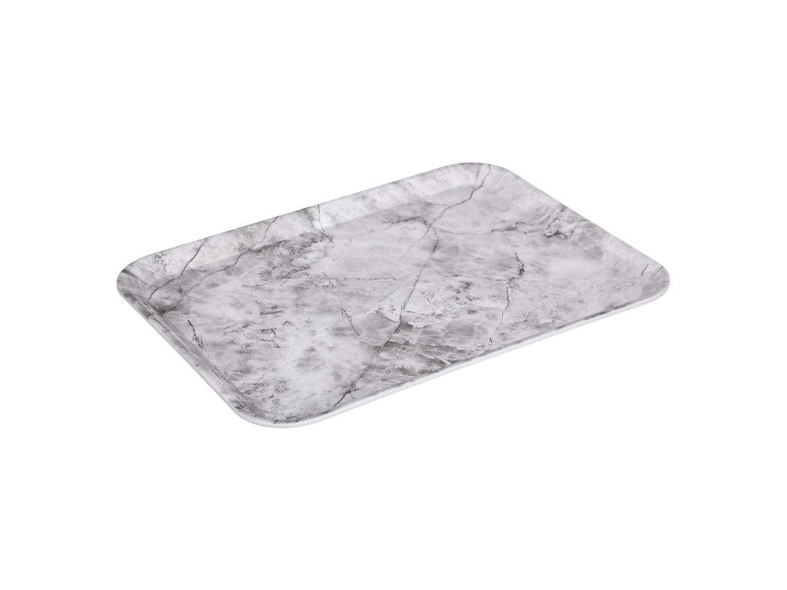 5FiveBandeja Angular Retangular 33X43Cm Efeito Mármore Branco 5 FIVE SIMPLY SMART