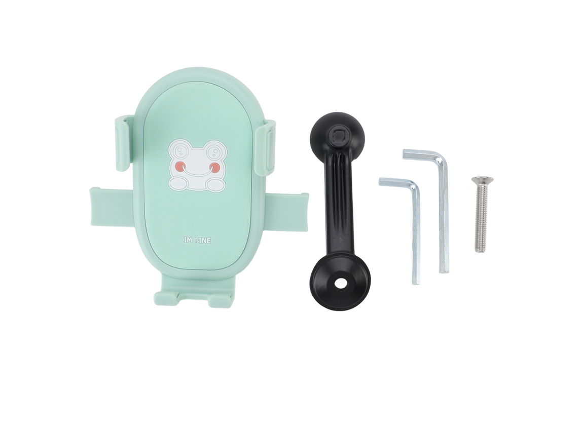 Suporte de Telefone para ciclismo com absorção de impactos, para moto, scooter e veículo elétrico, com design de rã cartoon verde | S/MARCA