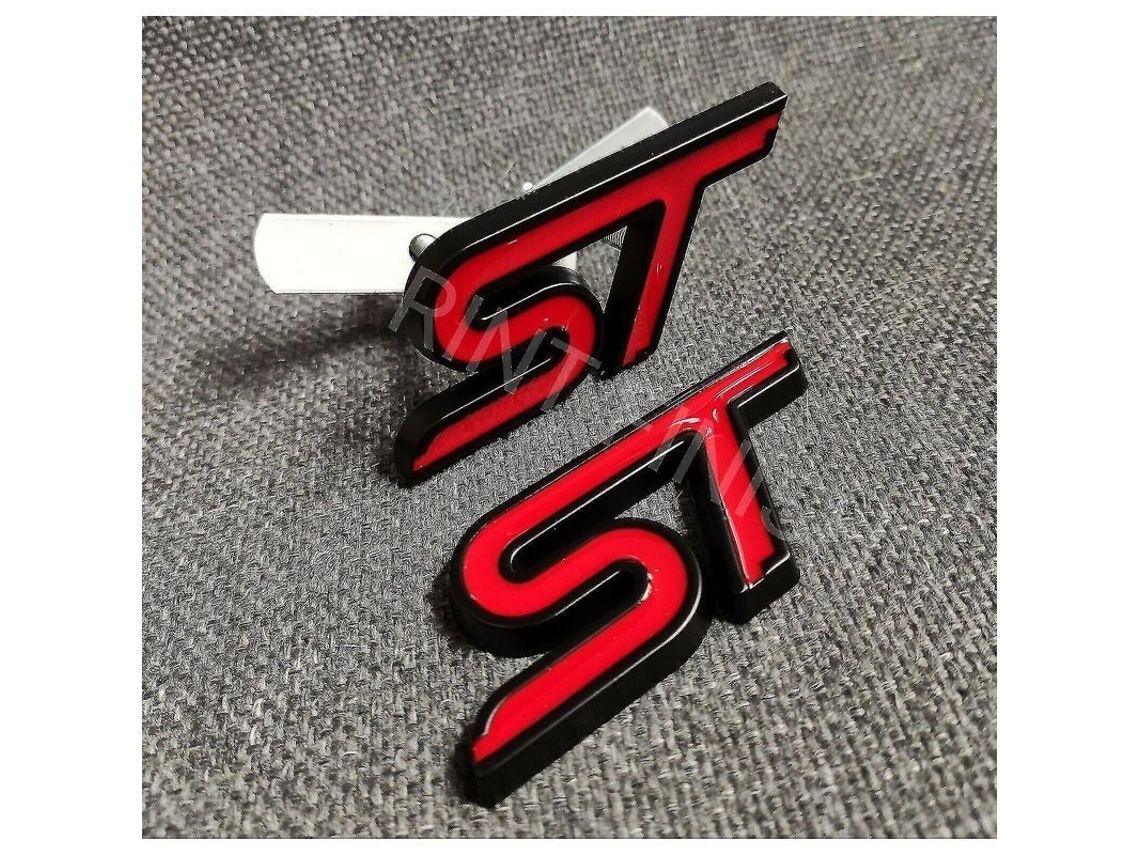 Emblema Metal St Traseiro E Grade Dianteira 3d De Alta Qualidade Com Acabamento Vermelho E Cromado
