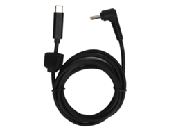 Cabo adaptador com conector macho tipo C para carregamento no ombro e alimentação de laptop com luz dourada