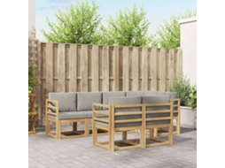 Vidaxl Conjunto De Sofás Para Exterior 7 Pcs Branco E Cinzento-claro