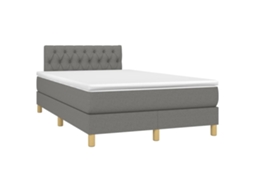 Cama Boxspring com Colchão 120x190 cm Tecido Cinzento Escuro MAISON EXCLUSIVE