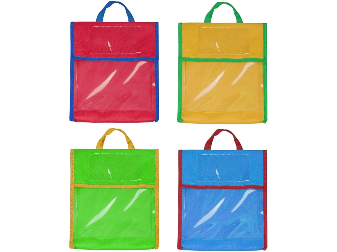 Mochila para Transportar Livros Infantis, 4 Cores, com Frente Transparente e SFUSHOS