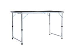Vidaxl Mesa De Campismo Dobrável 120x60 Cm Alumínio Cinzento