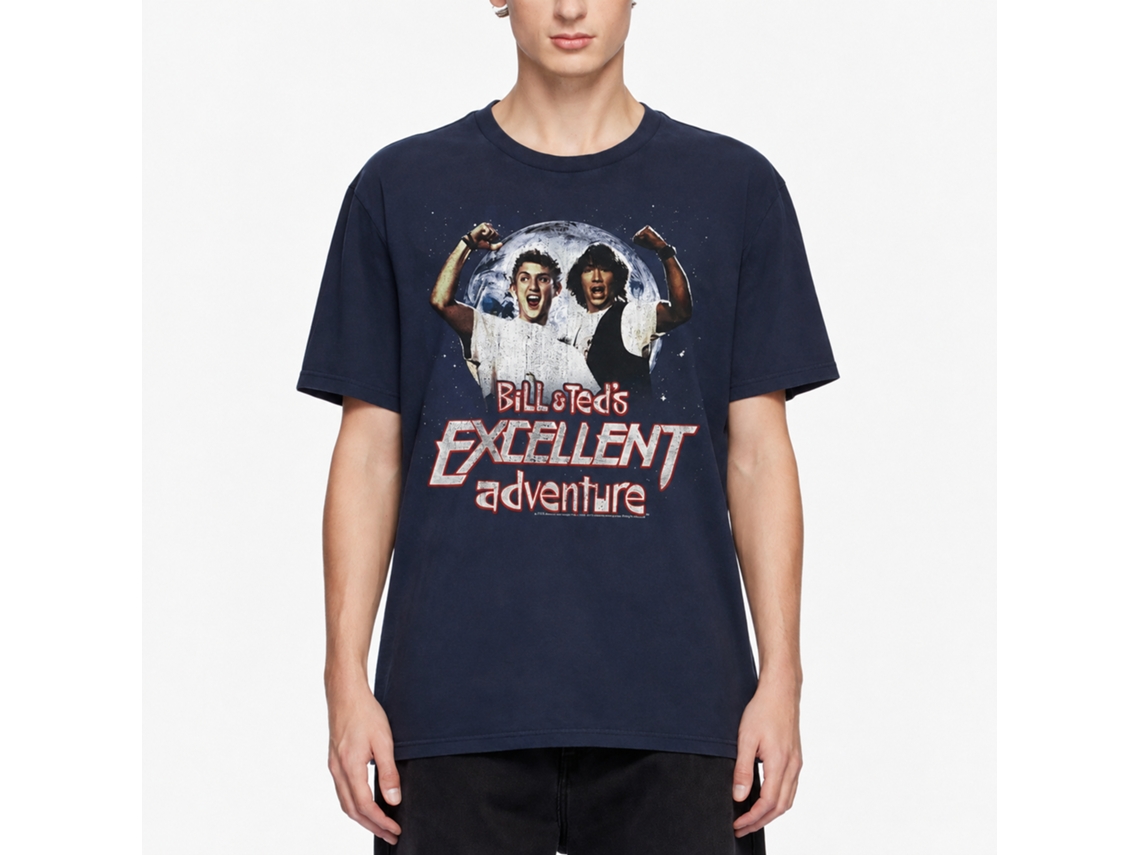 Rockinstone Bill And Ted Excellent Navy Adult T-shirt Size:m