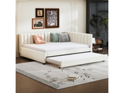 Sofá cama 140x200 Ripas Veludo Bege