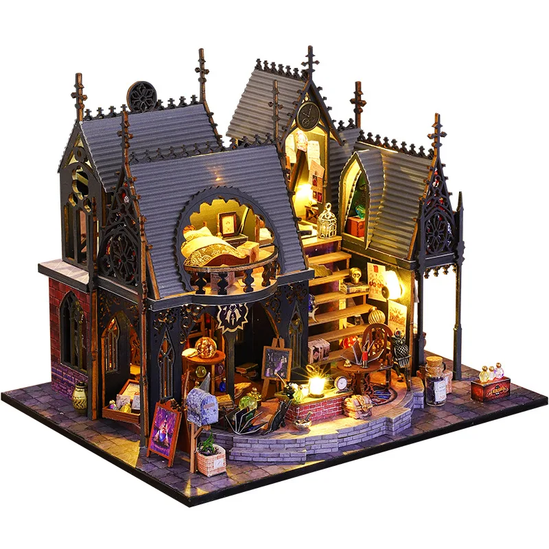 Conjunto Retrô de Casa de Bonecas Faça Você Mesmo, Tamanho Adulto, Inclui Móveis e Modelo de Casa em Miniatura. MDUG
