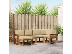 Vidaxl Conjunto De Sofás Para Exterior 6 Pcs Natural E Bege