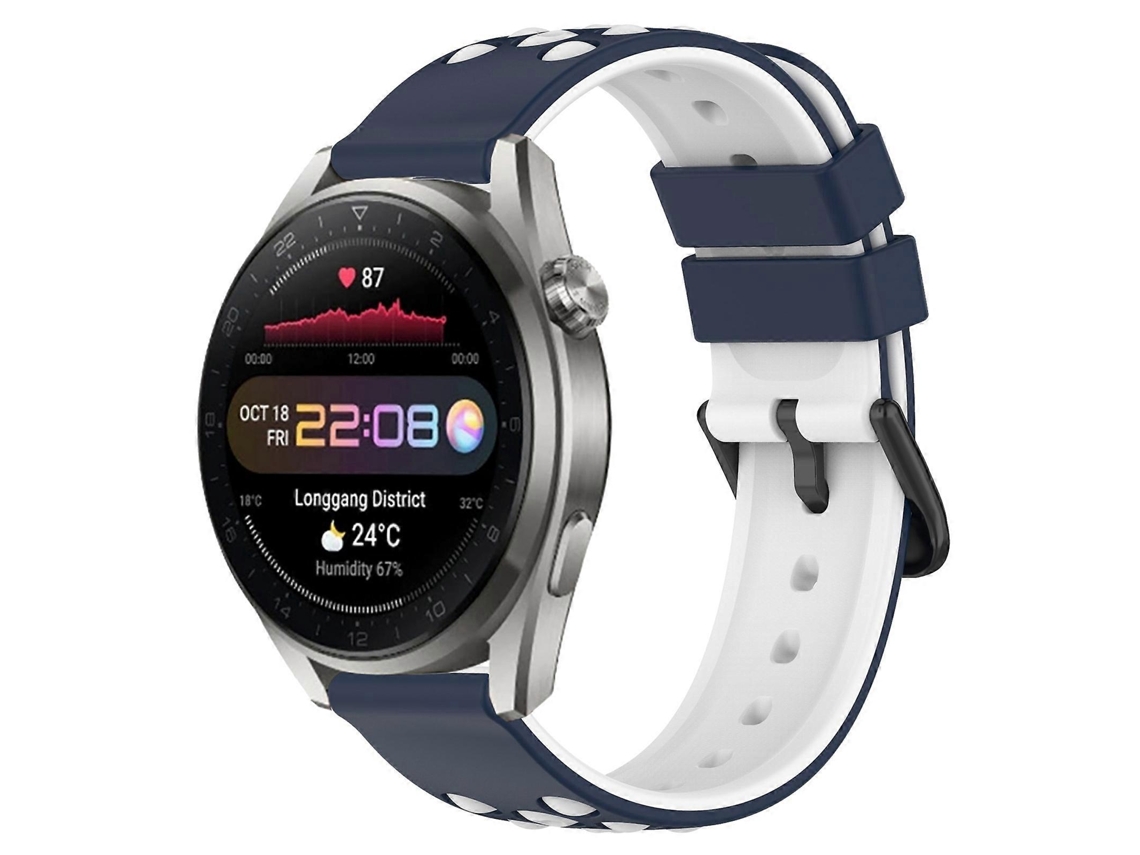 Pulseira De Silicone Poroso Bicolor De 22 Mm Para Huawei Watch 3 Pro