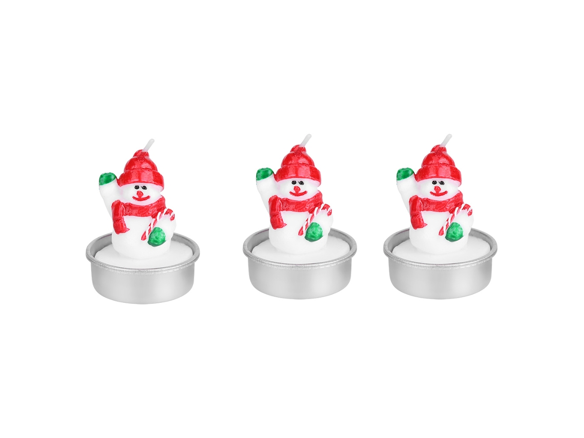 Conjunto De 3 Velas Decorativas De Boneco De Neve Para Natal Com A Marca Laxiscreed