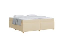 Estrutura da Cama com Colchão Creme Tecido MAISON EXCLUSIVE 200x200 cm