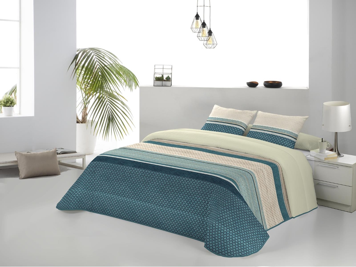 Colcha JVR Mila (Poliéster - Azul - 160 cm)