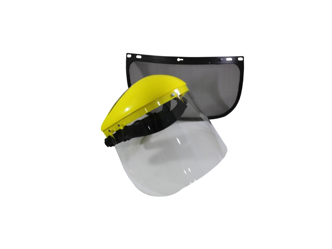 Viseira Capacete Com Proteção Em Rede + Pvc Transparente
