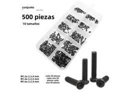 (modelo A500 Peças) Conjunto De Parafusos E Porcas De Aço Preto, Com Cabeça Phillips E Cabeça Redonda.