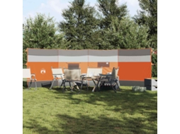 Vidaxl Corta-vento De Campismo 510x153 Cm Impermeável Cinza/laranja