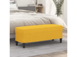 Vidaxl Banco 100x35x41 Cm Tecido Amarelo-claro
