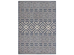 Vidaxl Tapete De Tecido Plano Para Exterior 160x230 Cm Riscas Azuis