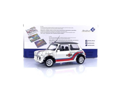 Miniature Collection Car SOLIDO 1/18 Mini Cooper Sport Martini 1998 Branco / Azul / Vermelho 1800610