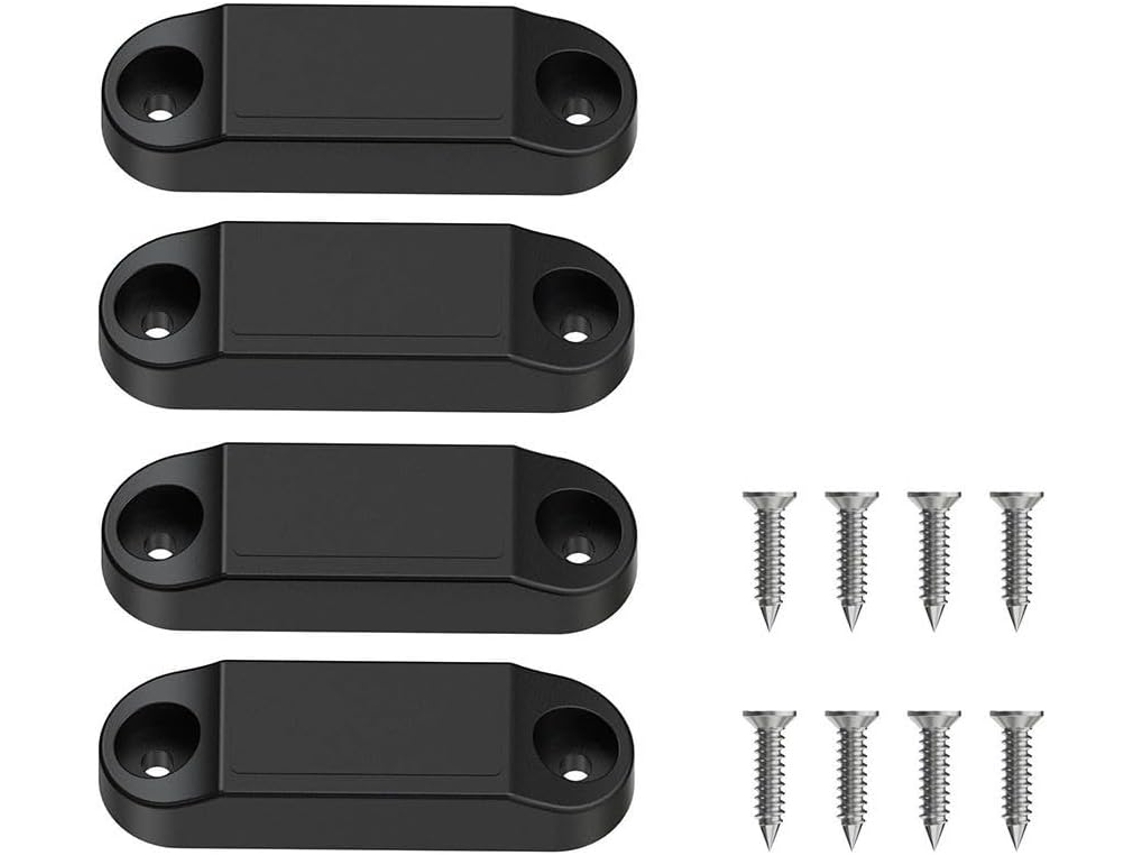 Trava De Abertura Bagagem Para Trailers E Motorhomes – Conjunto 4 Peças Em Plástico Metal Branco Preto Manter As Portas