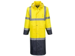 Impermeável De Trabalho Alta Visibilidade 122 Cm | Chuva Amarillo/marino / Xxxl