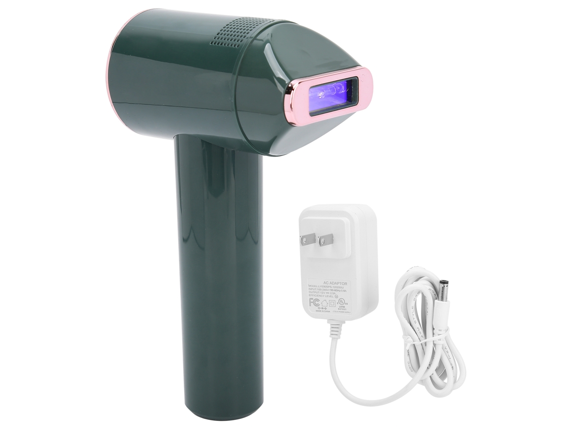 Aparelho portátil de depilação a laser IPL para mulheres, modelo 2026, na cor verde, para remoção permanente de pelos, com plugue americano de 100-240V.