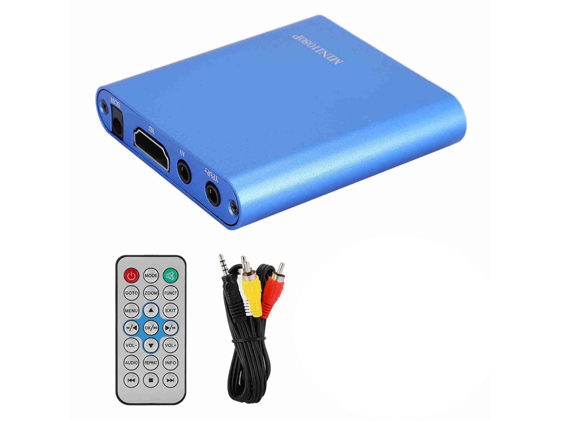 Mali reprodutor de Mídia Digital Mini 1080p com Interface Multimídia Hd, Decodificador de Disco Rígido e Controle Remoto